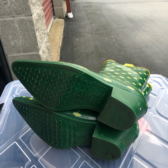 Stadium Stompers Women's Green Yellow Rubber Wellies knee High Boots Size 6 - Picture 12 of 13